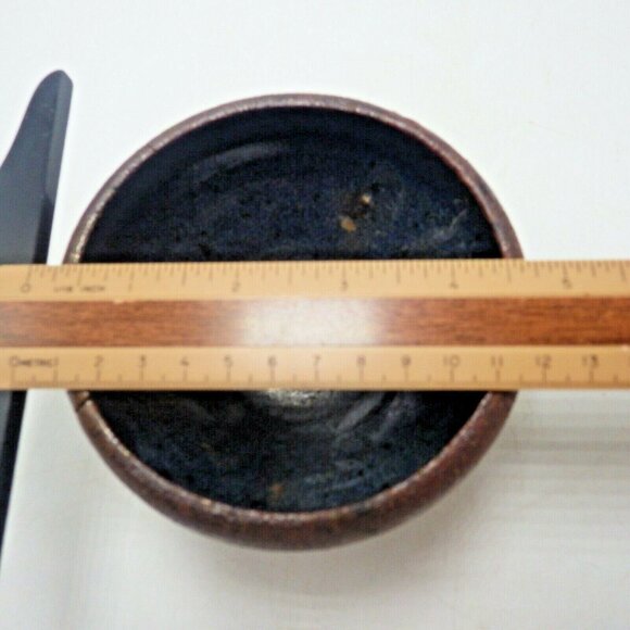 Earthenware Bowl Rustic Pottery Brown Earth Tones Cabin Lodge Studio Art - Picture 7 of 9